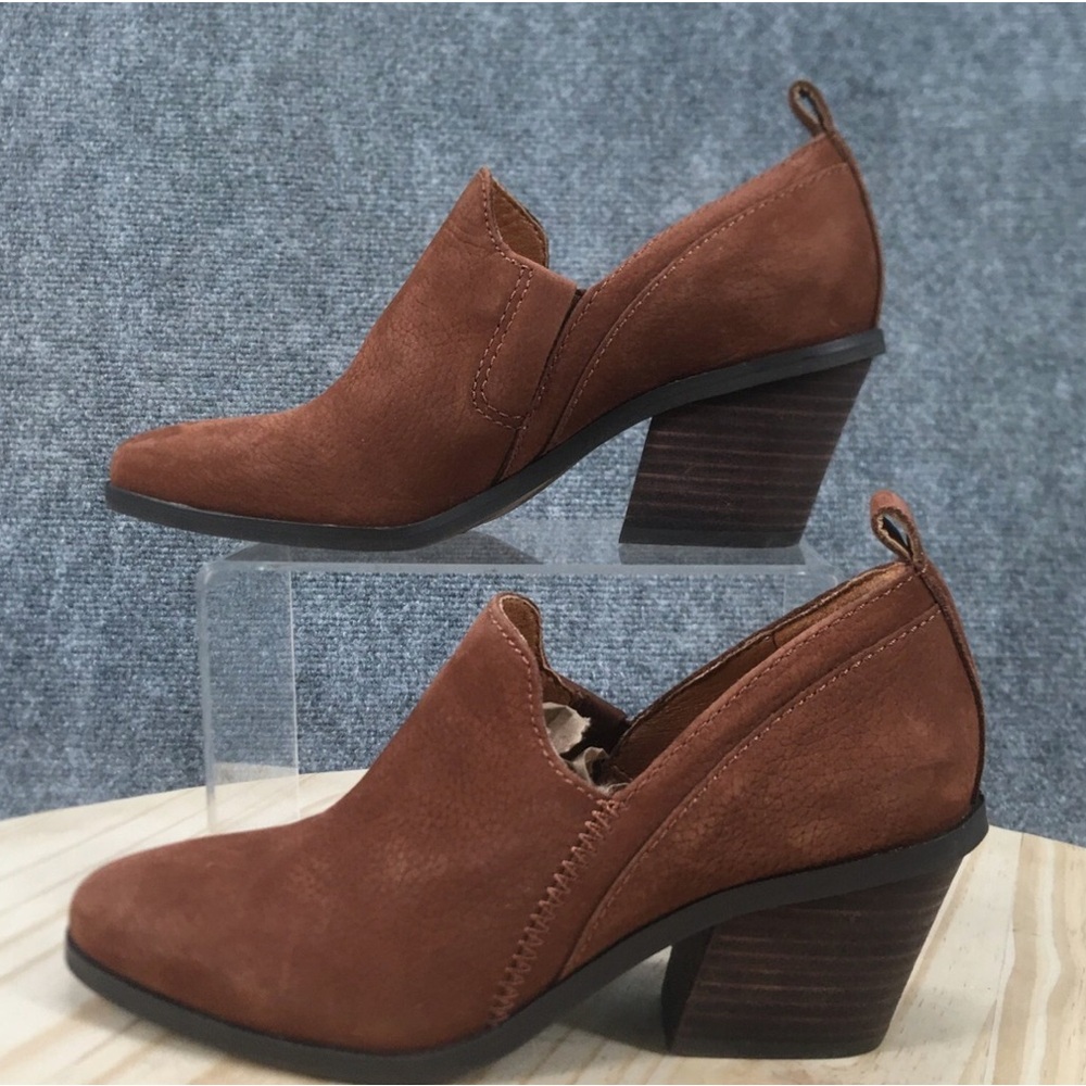 Lucky Brand Boots Womens 6M Vennia Ankle Bootie Brown Leather Casual - Picture 10 of 10